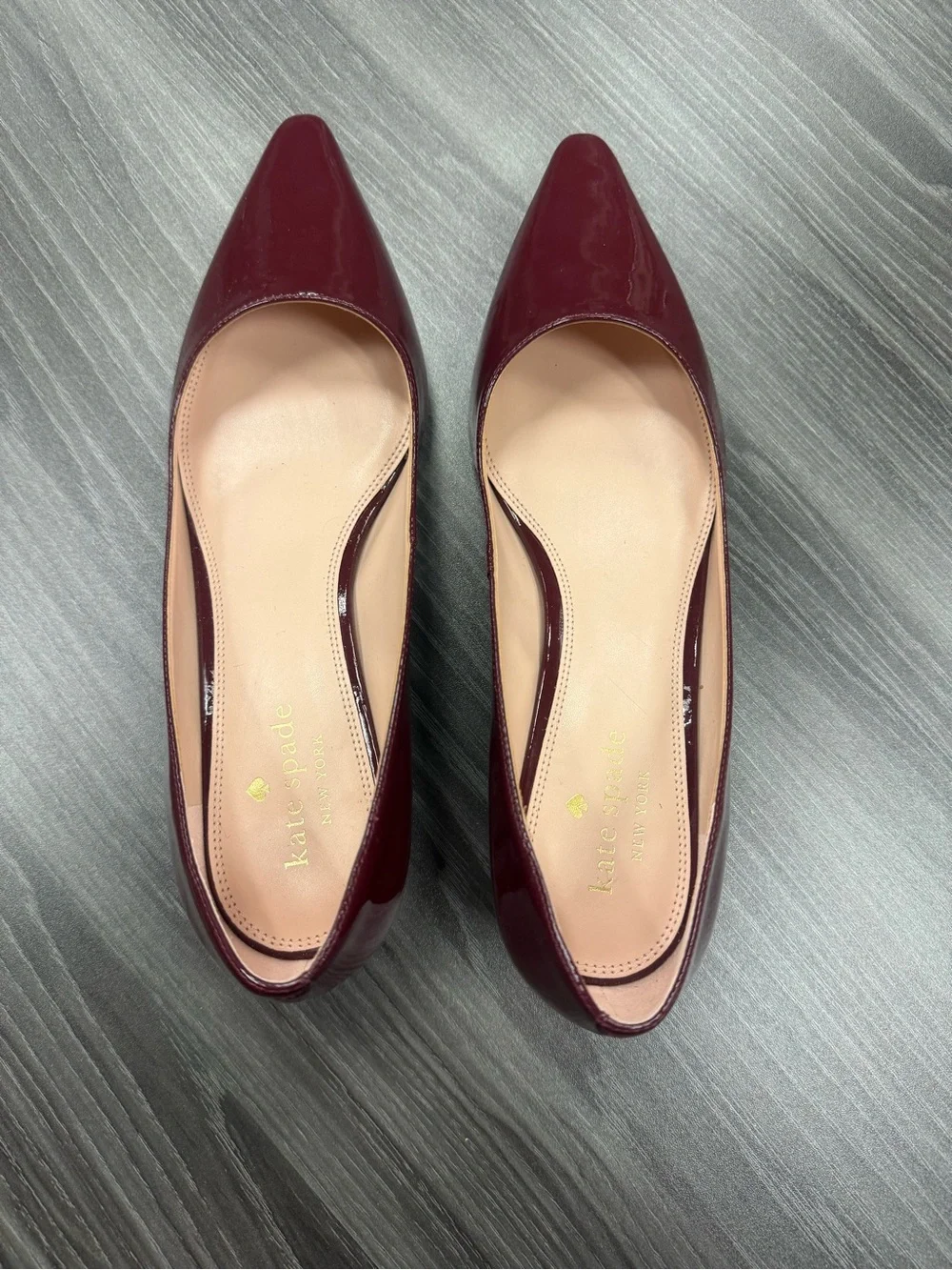 Kate Spade New York Dark Merlot Patent Leather Pointed Toe Pumps Heels Size 9B